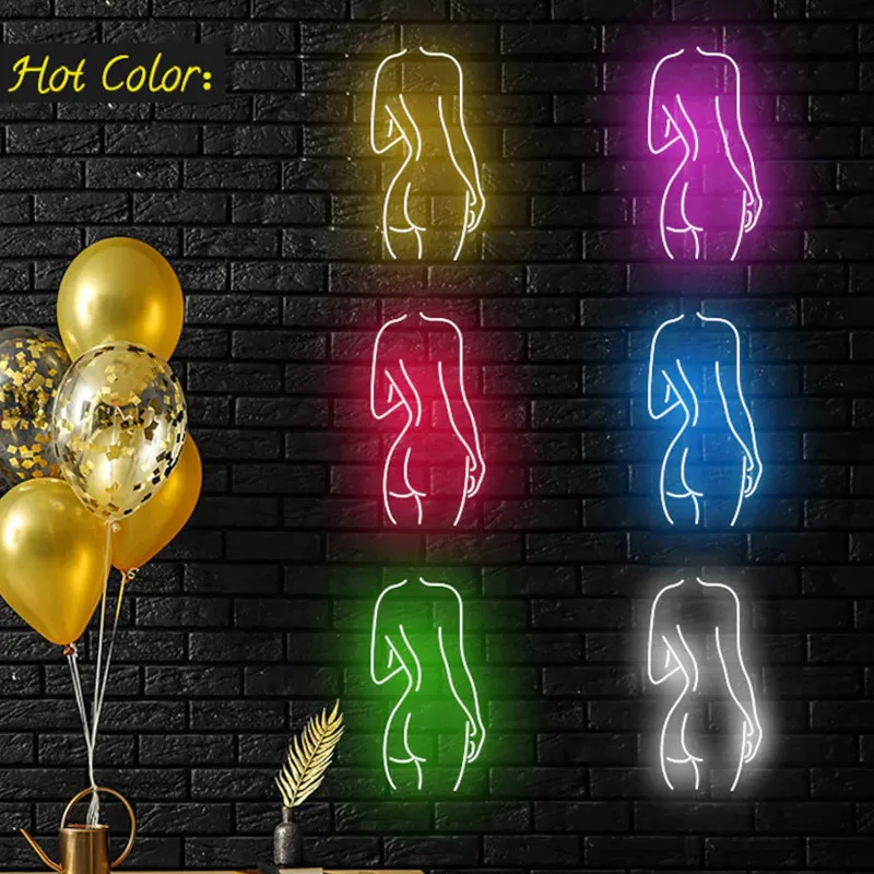 Неоновая вывеска на заказ для обнаженной леди неоновый светильник с