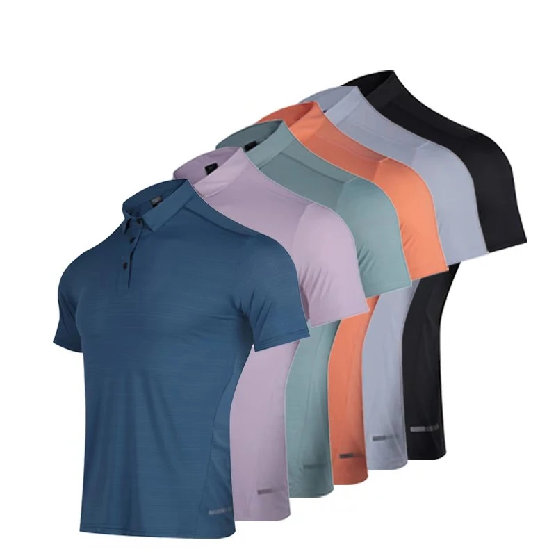 

Solid Color Lapel POLO Shirt Summer Fashion Breathable Men's Shorts Sleeve Polo Business Clothes Top Custom Embroidery Printing