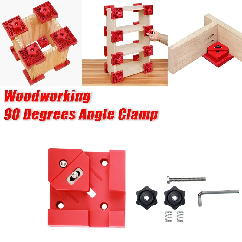 Adjustable 90 Degree Right Angle Clip Wood Board Splicing Auxiliary Fixing T-clip Photo Frame Woodworking Square Clamp Tool |