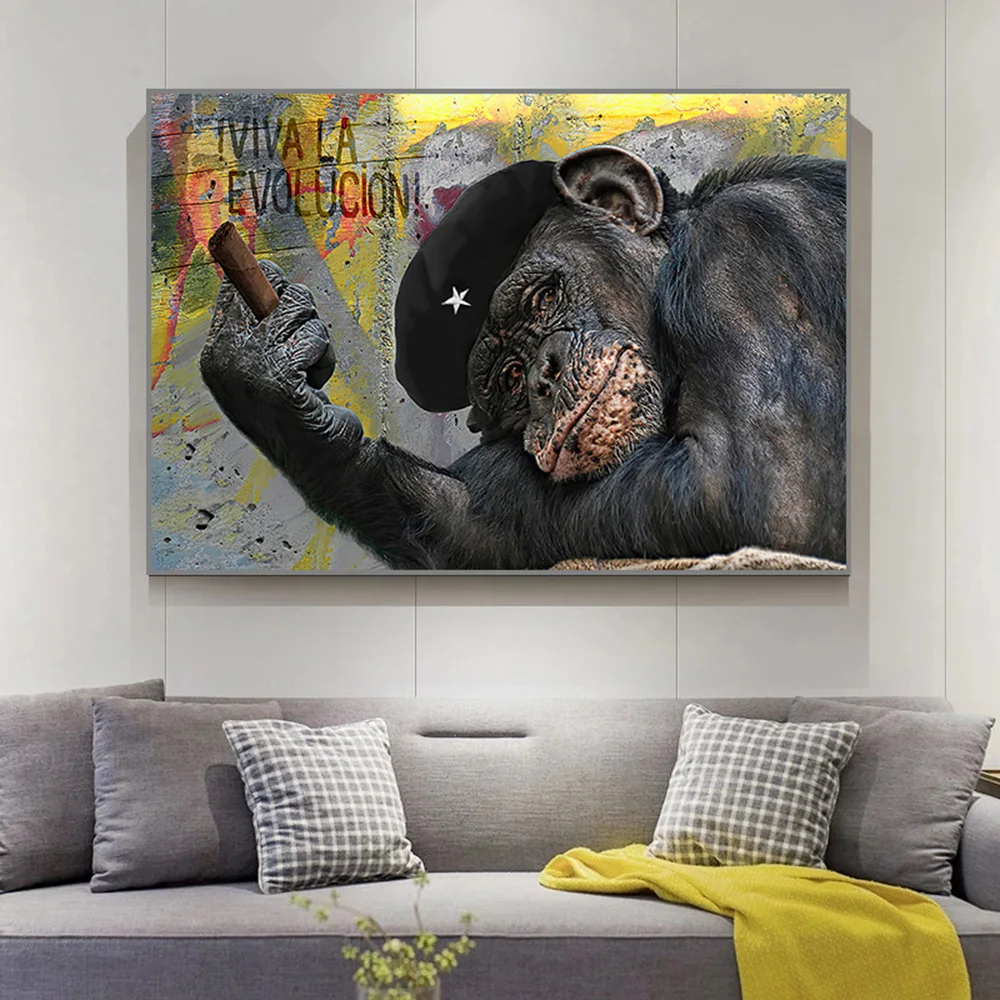 

Street Graffiti Art Orangutan Canvas Painting HD Poster and Print Wall Art Picture For Living Room Bedroom Decor Mural Cuadros