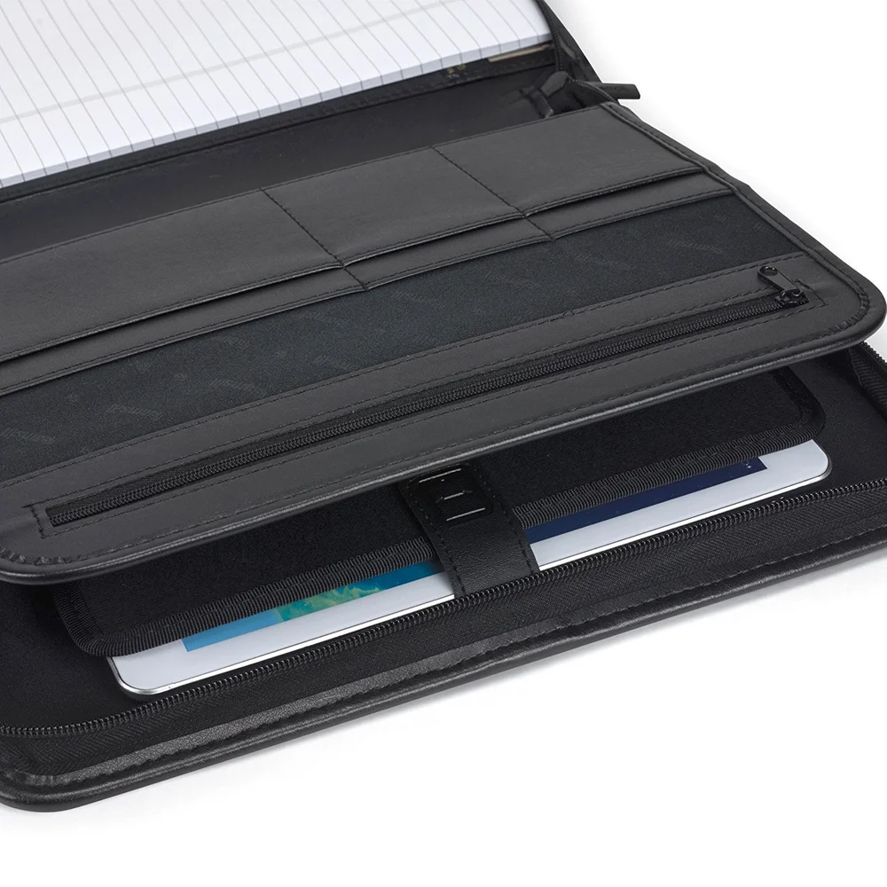 Черный пользовательские A4 из искусственной кожи Органайзеры для