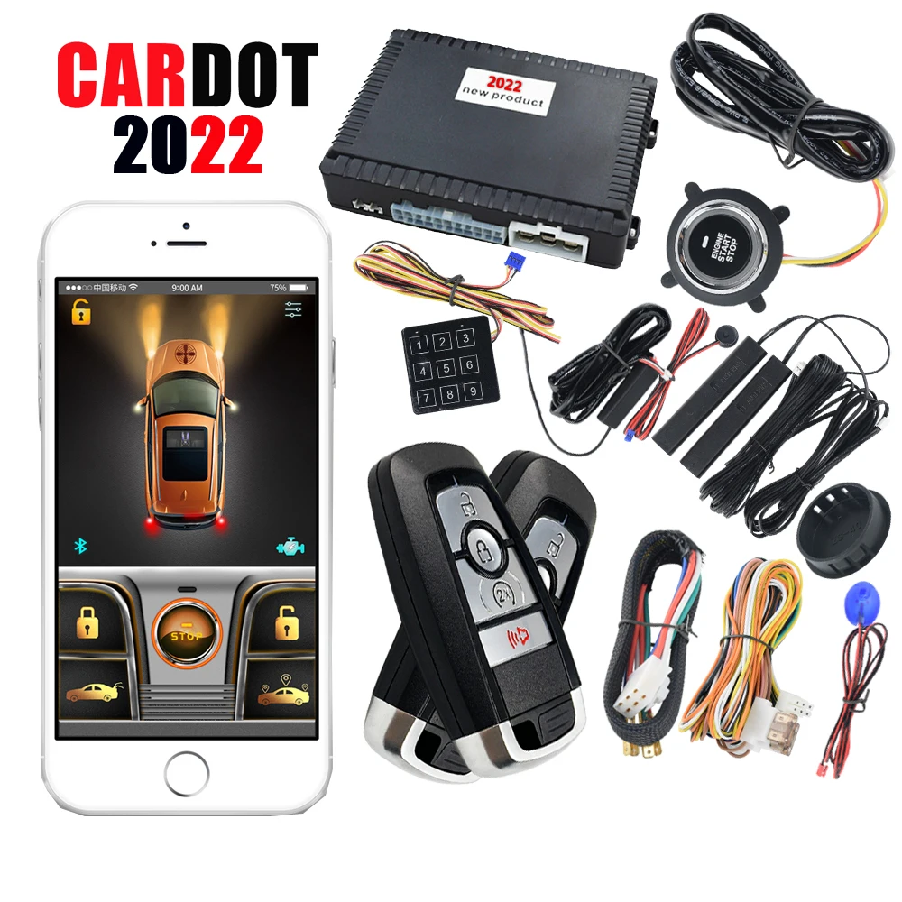$107.10 CARDOT Best Automotive Remote Engine Start Stop System Passive Car Alarm Mobile App Control For Brazil Or Russian Market