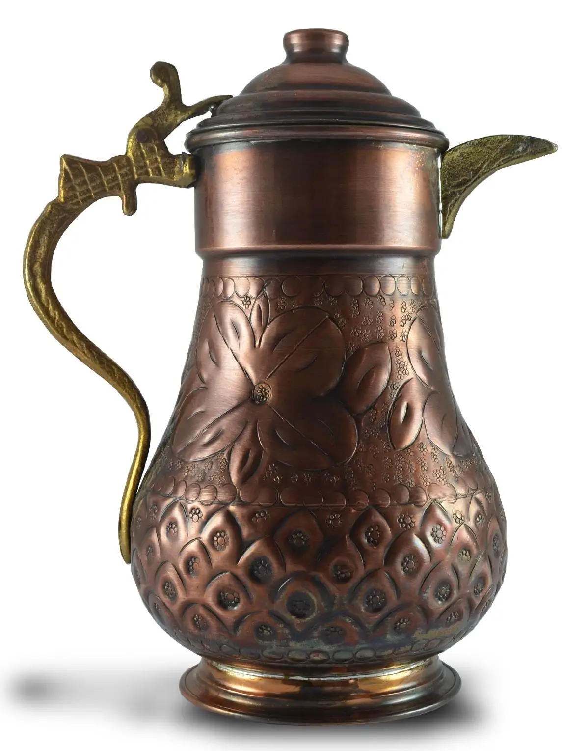 

Saint Belisama Penguin Hand Engraved Copper Jug Oxide