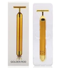 24k золотой вибрирующий роликовый массажер для лица T-образный энергетический косметический ролик для подтяжки лица и подтяжки кожи массажный ролик против морщин