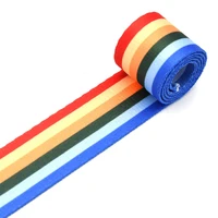 1 5webbing belt grosgrain ribbon multicolored bag belt rainbow ribbon bag webbing dog collar webbing for garment textile sewing