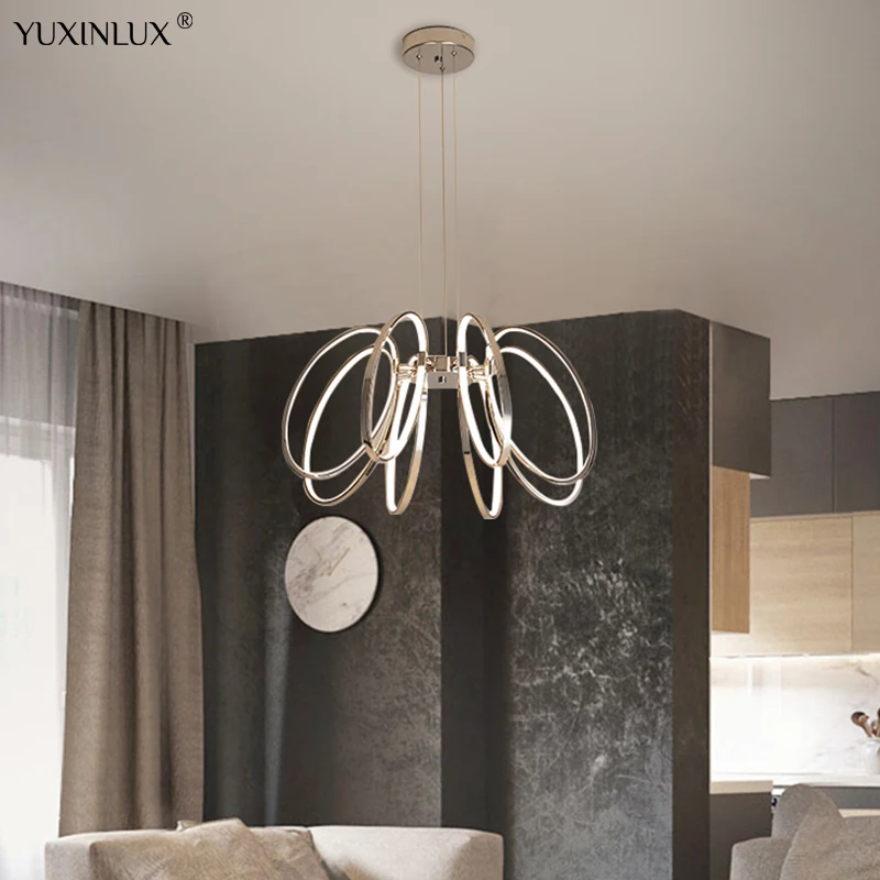 

Modern Led Ceiling Lights Chrome 4/6/8 Heads Lamp For Bedroom Living Dining Room Kitchen Fixtures Handing Lighting AC90-260V