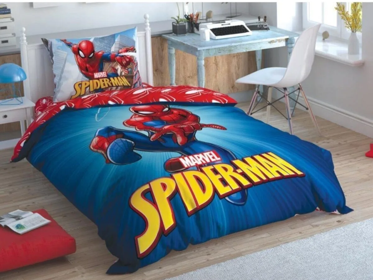 

Tac Licensed Spiderman Time To Movie Duvet Cover Set 3 pcs 100% Cotton Beding Linens for Kids Children (No comforter)