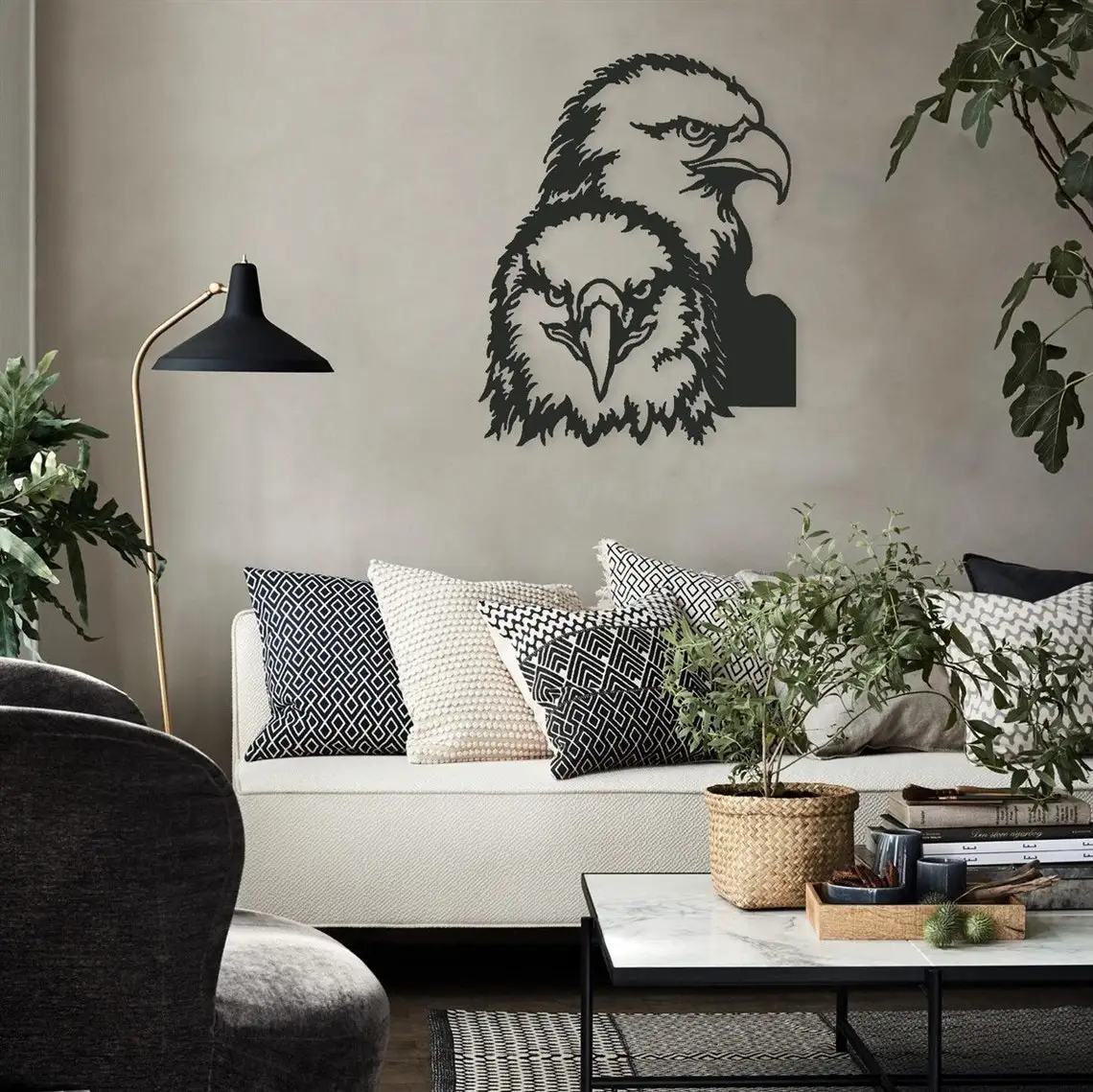 Aigle arte de pared de Metal, decoraci&oacute;n de pared &uacute;nica, decoraci&oacute;n moderna para el hogar, arte de pared de mujer, decoraci&oacute;n de pared moderna, arte de pared para sala de estar-3