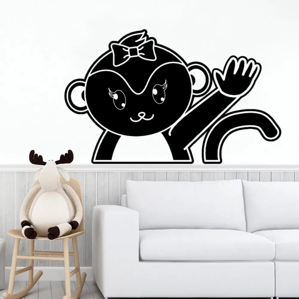 

Waving Monkey Wall Sticker Decal Animals Sticker Home Bedroom Wall Art Decoration A00869