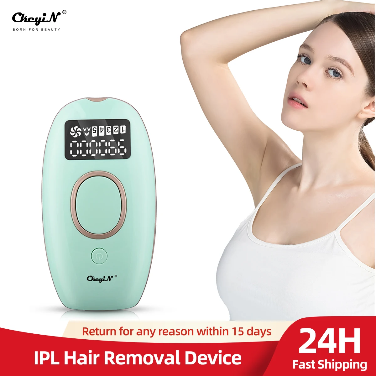 

CkeyiN 990000 Flashes Laser Epilator Professional IPL Permanent Hair Remover Skin Rejuvenation Depilation Tool for Women Armpit