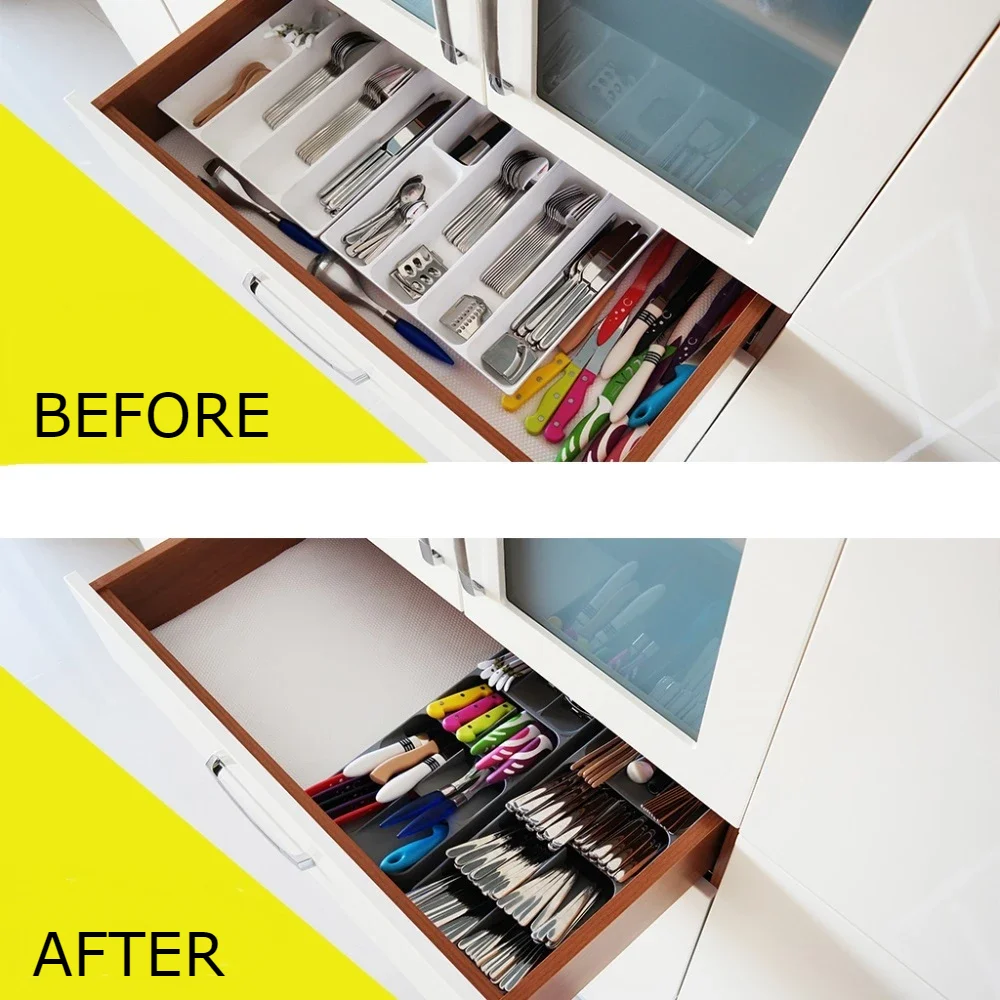 cutlery drawer kitchen organizer storage box spoon divider container for kitchen tray for utensils appliance rack cabinet stand free global shipping