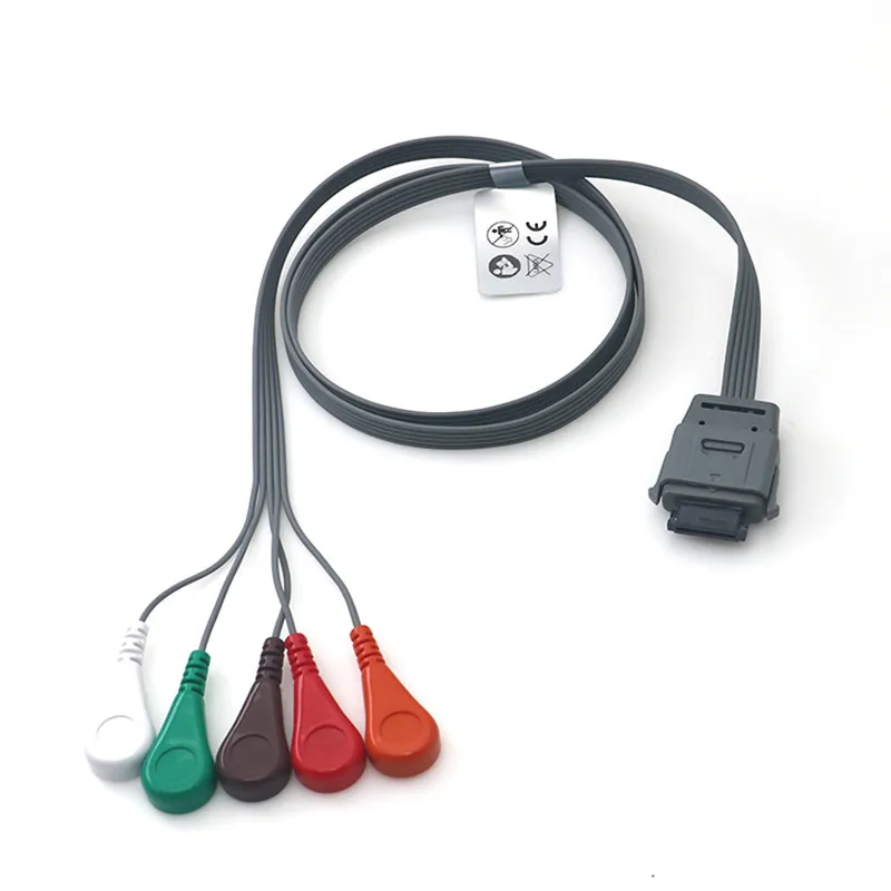 Совместимые биомедицинские инструменты BI9800/ BI9000 holter ECG кабель с 5 выводами Snap AHA|snap