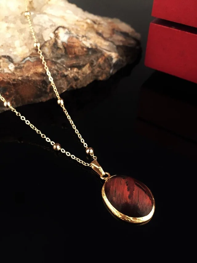 

Dr Stone Natural Stone Women 'S Tiger 'S Eye Stone Gold Plated Necklace KRB50 372868234