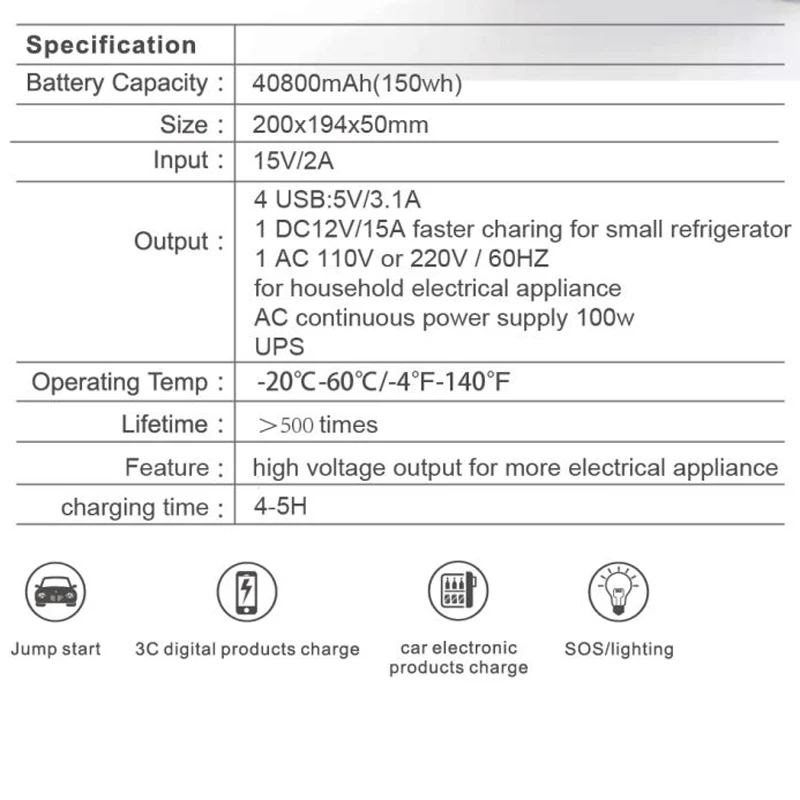 Портативный Мощность станция 150Wh AC DC Солнечные генераторы 220V аварийное освещение