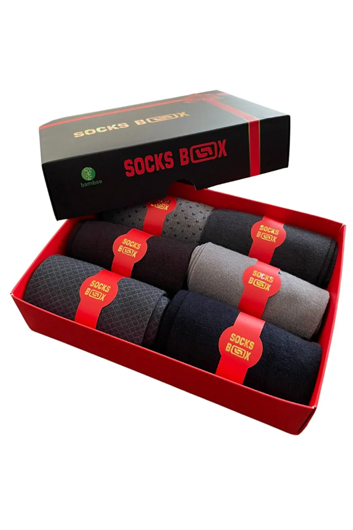 6 Pairs Premium Bamboo Seamless 4 Seasons Socks with Unisex Gift Box