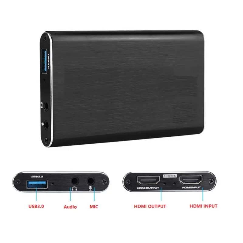 USB 3 0 HDMI совместимая карта захвата 4K Loop out коробка для записи видео высокой