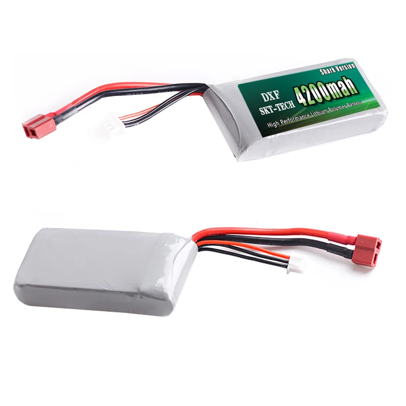 2 шт. DXF RC Lipo батарея 2s 7,4 V 2700mAh 4200mah 20C Max 40C для Wltoys 12428 feiyue 03 JJRC Q39 Запчасти для обновления