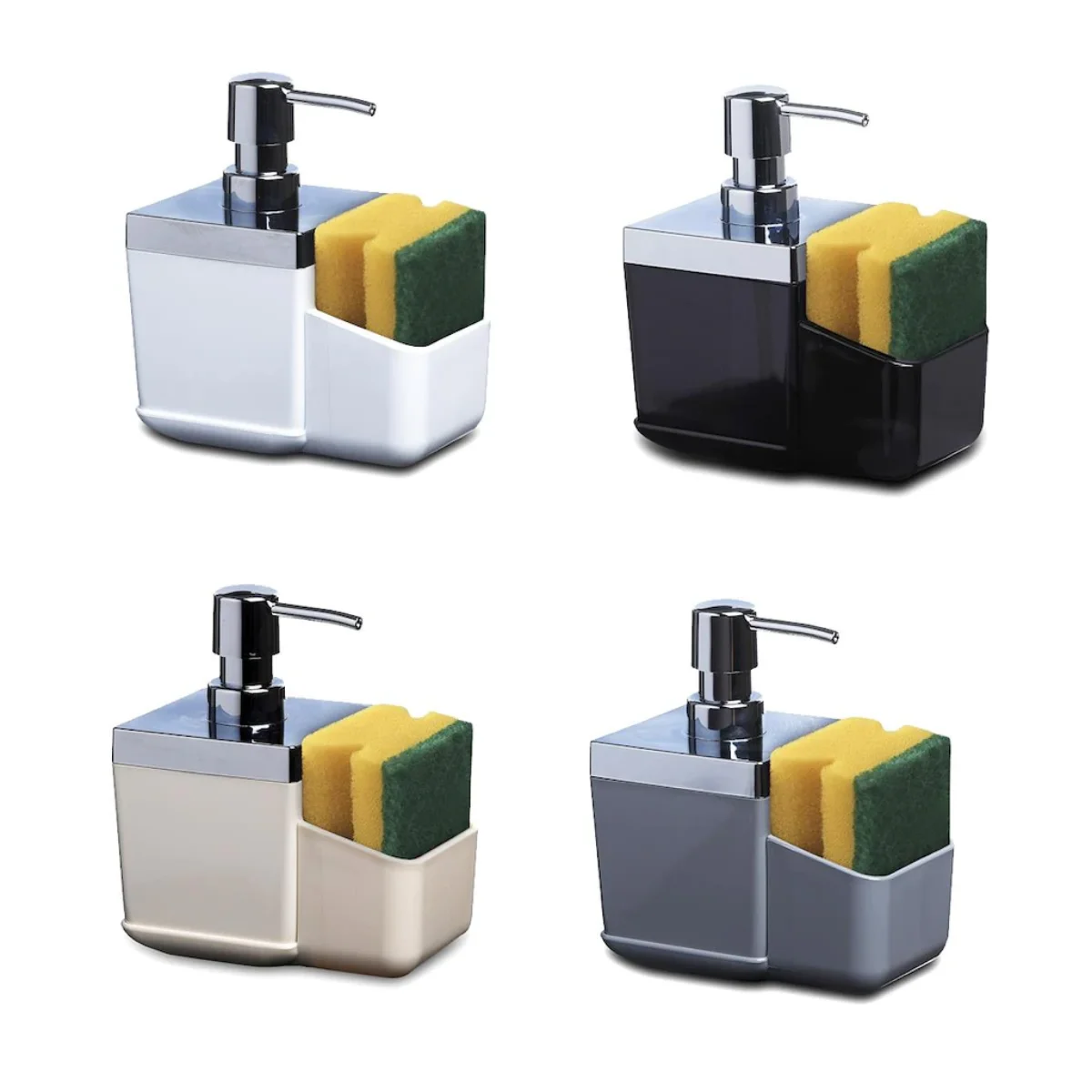 

2 in 1 Liquid Soap / Detergent Dispenser+ Sponge Holder+, Multi-function Box Cleaning For Kitchen