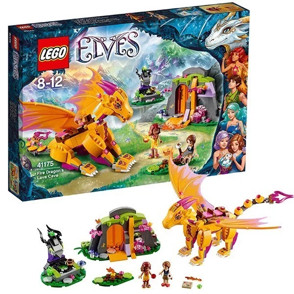 Конструктор LEGO ELVES Лавовая пещера дракона огня|Соединяющиеся блоки| |