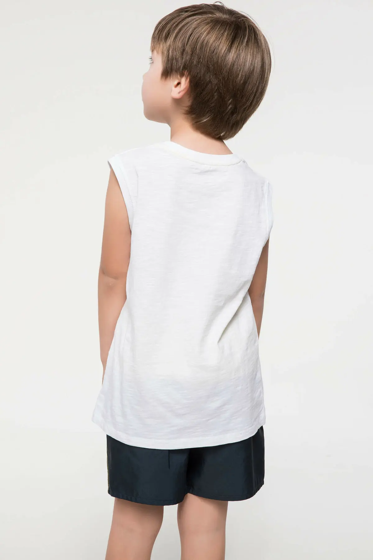 DeFacto/летние белые футболки без рукавов для мальчиков Детские с изображением