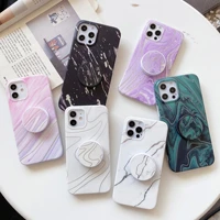 phone case for iphone xr xs max x 6 6s 7 8 plus case 11 12 pro max se2020 marble grip stand holder silicone shell