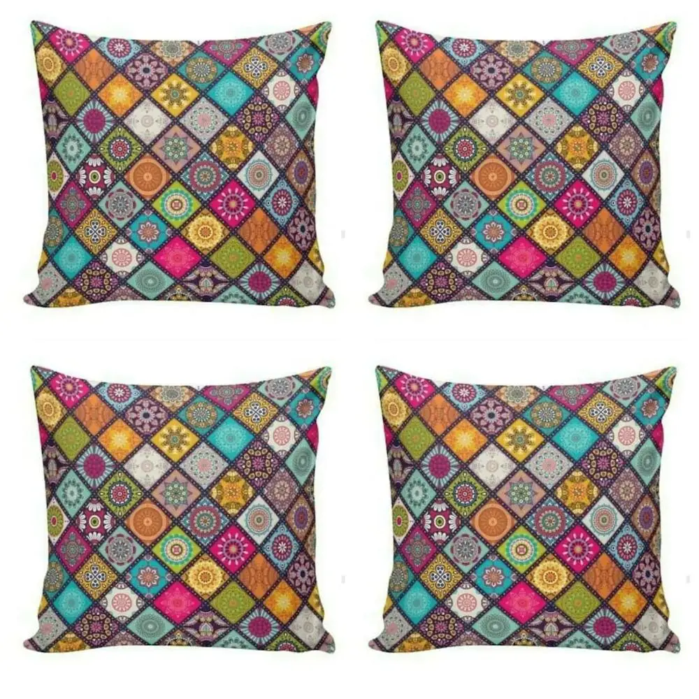 

(4) Piece Combination Digital Printed Pillow Case ( 43cmx43cm ) I Decorative
