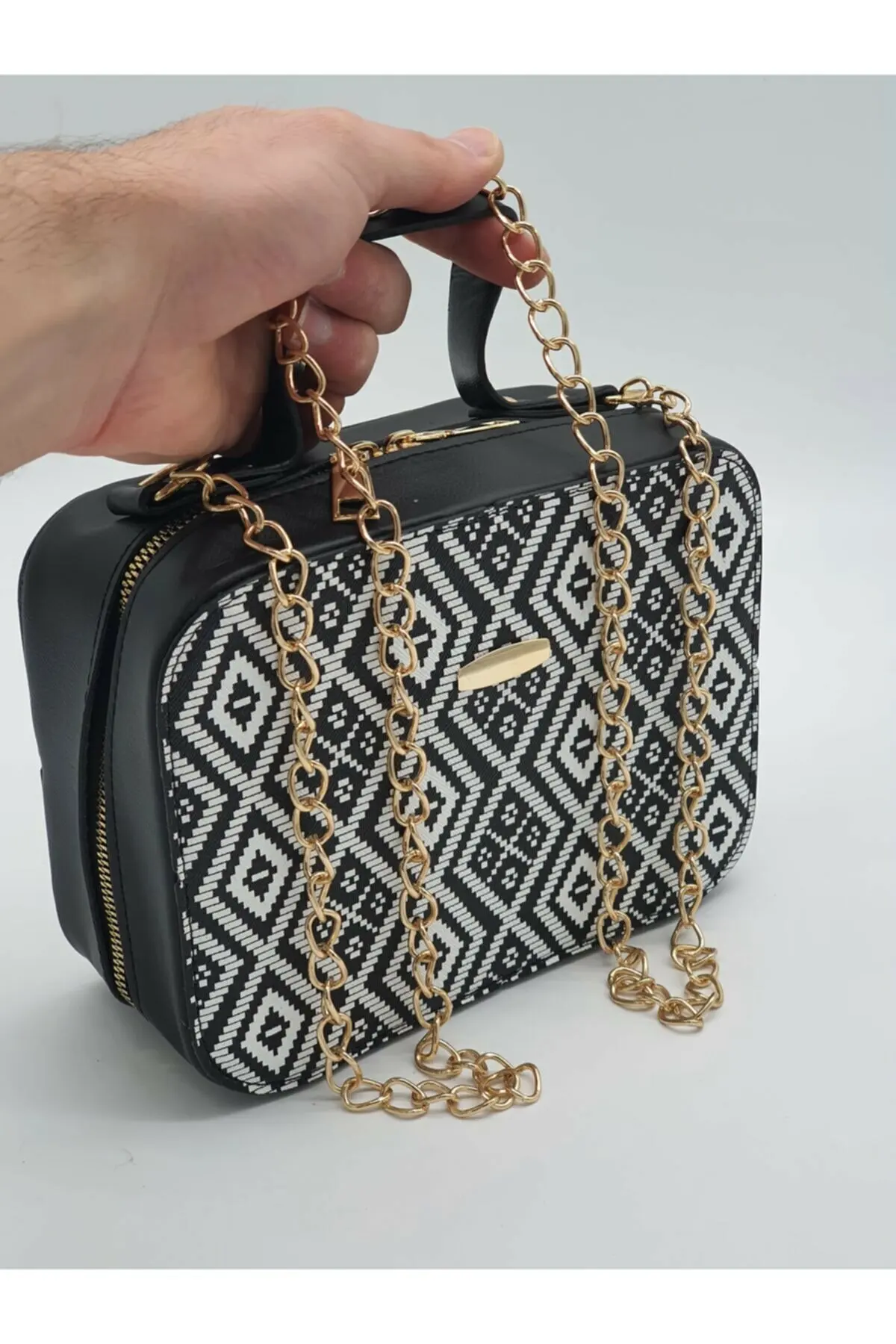 

black white patterned shoulder bag clutch bag gift women bag valentine gift bag quality women black handbag white women handbag