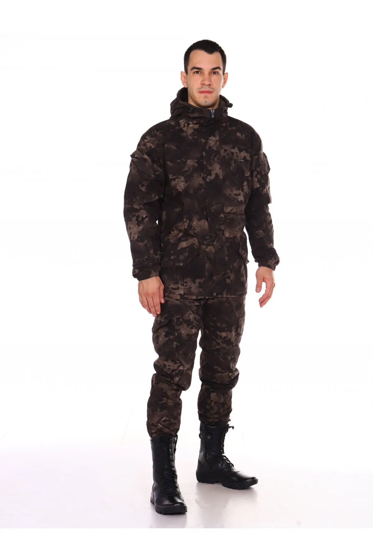 Костюм горка рипстоп осенняя мужская черная для охоты рыбалки пейнтбола