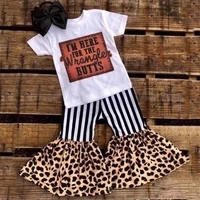 toddler 2 pcs baby girl clothes kids clothes little girls outfits boutique t shirt big ruffle bell bottom pant sets