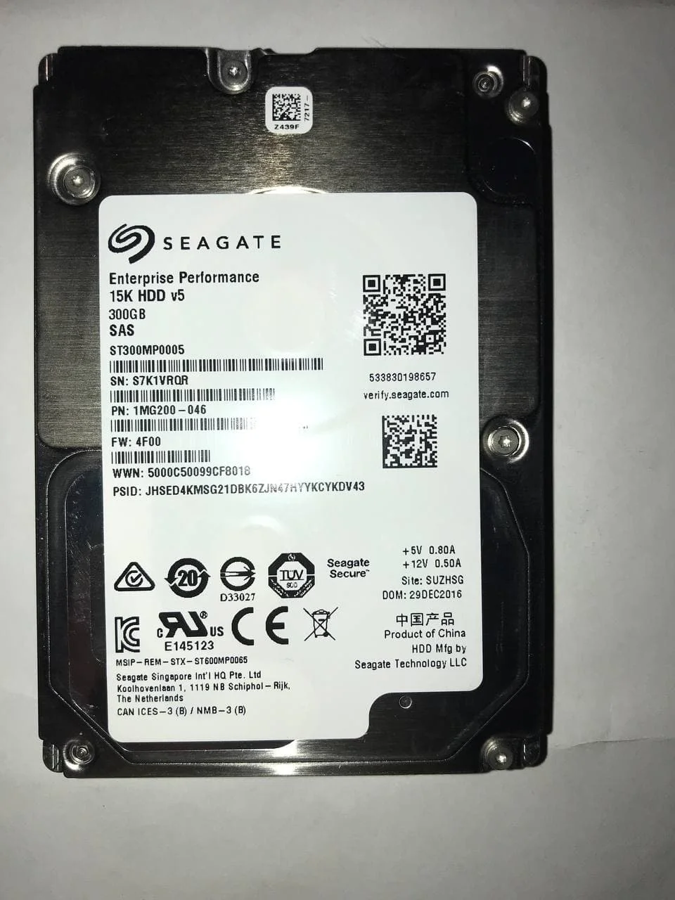 Серверный диск б/у:Seagate ST300MP0005 300GB SAS-3 15000-RPM 2.5&quot HDD 128 MB | Компьютеры - Цена: 3400