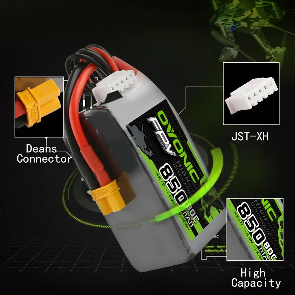 Аккумулятор Ovonic LiPo 4S 80C 850 мА/ч батарея Lipo 14 8 в для радиоуправляемых моделей с