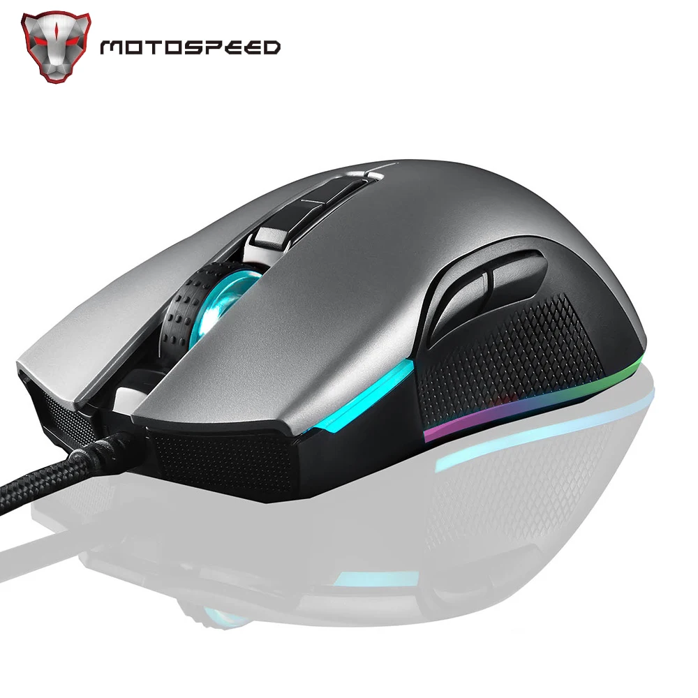 

Motospeed V70 игровая мышь RGB светодиодная подсветка оптическая USB Проводная 7 кнопок настроить макропрограммирование для компьютера ноутбука