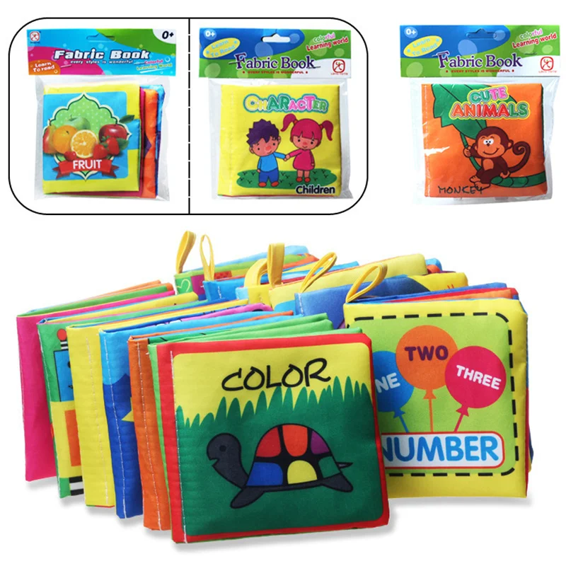 

0-12 Months Kidsbooks Baby Early Learning Tearing Tail Cloth Book Parent-child Interactive Sound Paper Puzzle Cloth Book Toy