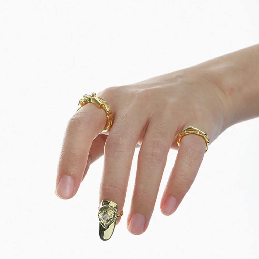 Женское кольцо для ногтей ANDYWEN из стерлингового серебра 100% пробы с фианитами 925