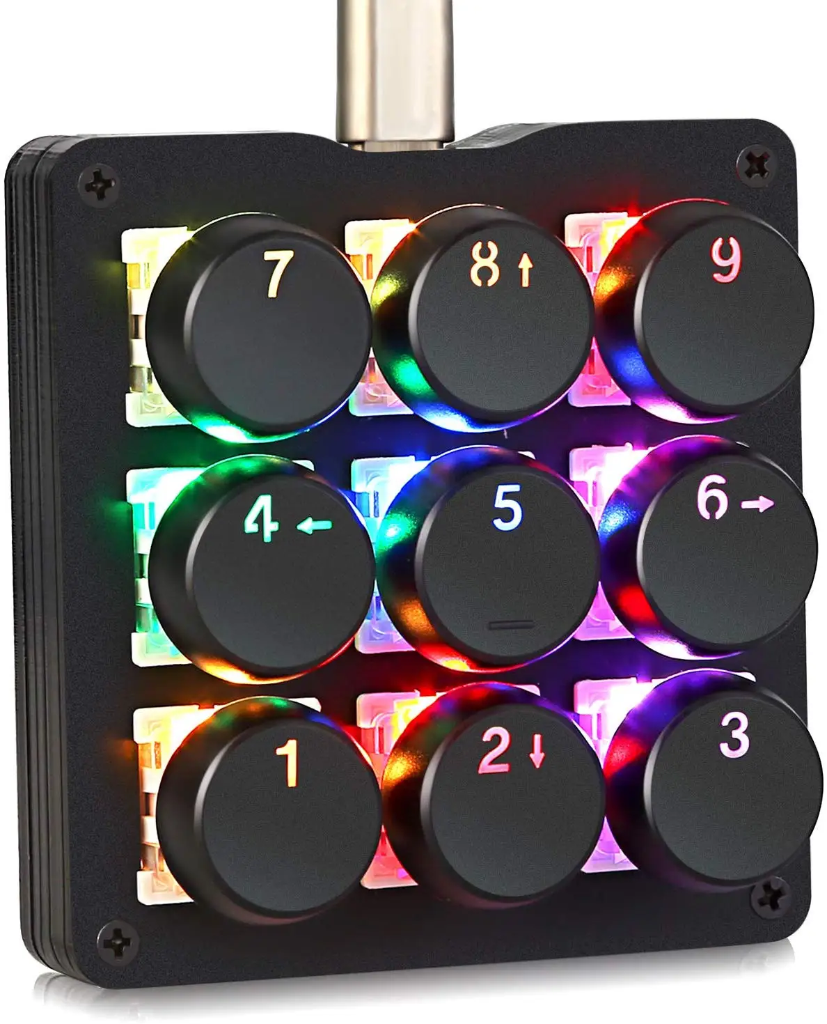 9 ключей макро механическая клавиатура одной рукой Мини игровая RGB светодиодный