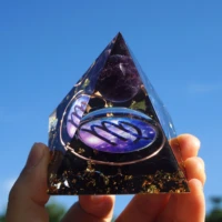 virgo orgone pyramid kit positive energy amethyst crystal sphere with obsidian reiki charged pyramid generator meditation gift