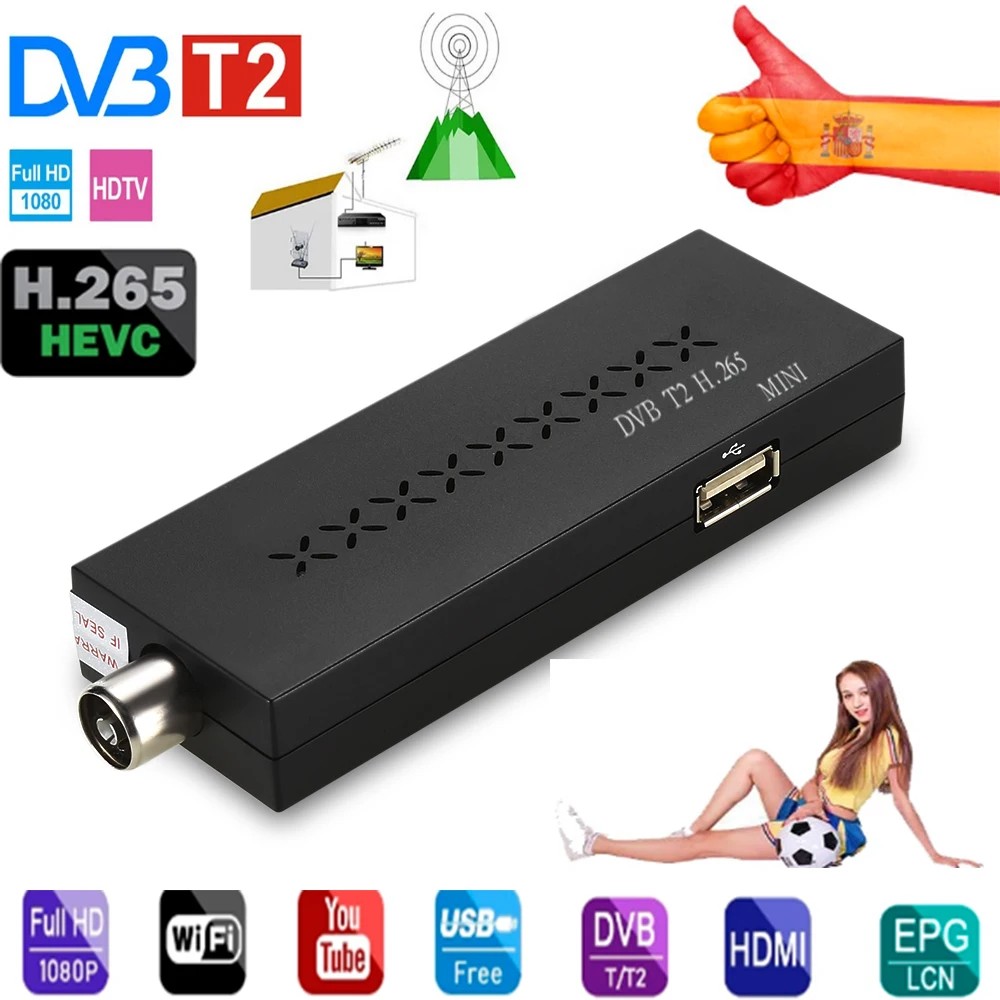 

Haohsat DVB T2 MINI TV Box Support H.265 10Bit Hevc USB Wifi 1080P Full HD Sm-art tv DVB-T/C and Top Box