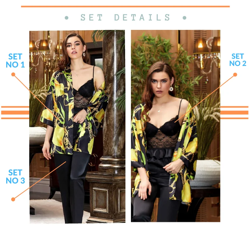 JEREMI 3150 3 предмета шелковистые наборы для женщин невесты Trousseau приданое мягкий
