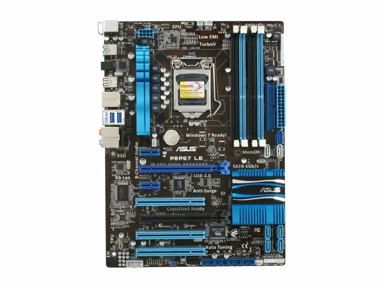 

Материнская плата LGA 1155 Asus P8P67 LE, DDR3 32 ГБ, Intel P67 PCI-E 2,0 USB3.0 SATA III USB3.0 ATX, для ядер, планшетов