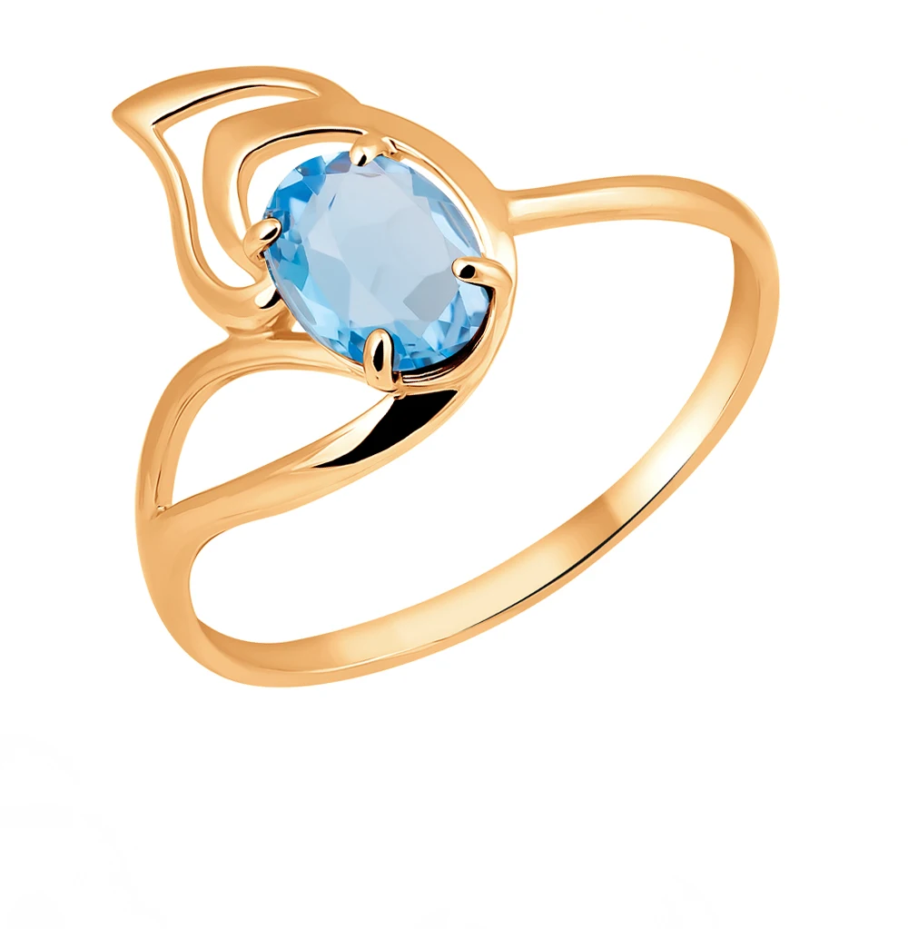 Золотое кольцо с топазами SUNLIGHT проба 585 | Украшения и аксессуары