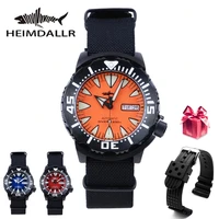 heimdallr monster automatch mens watch nh36 black pvd coated case diver watch 200m mechanical watches sapphire luminous dial