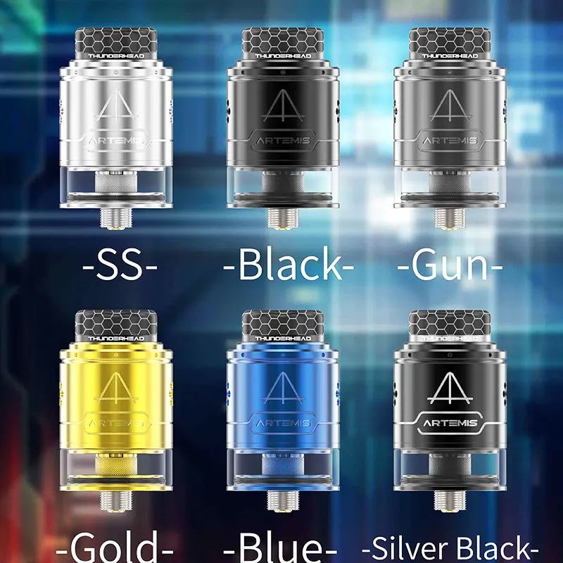 

Original 100% Thunderhead Creations Artemis RDTA V1.5 Tank 24mm E Cigarette Atomizer 2ml 4ml 810 Drip Tip Single Coil Build Deck