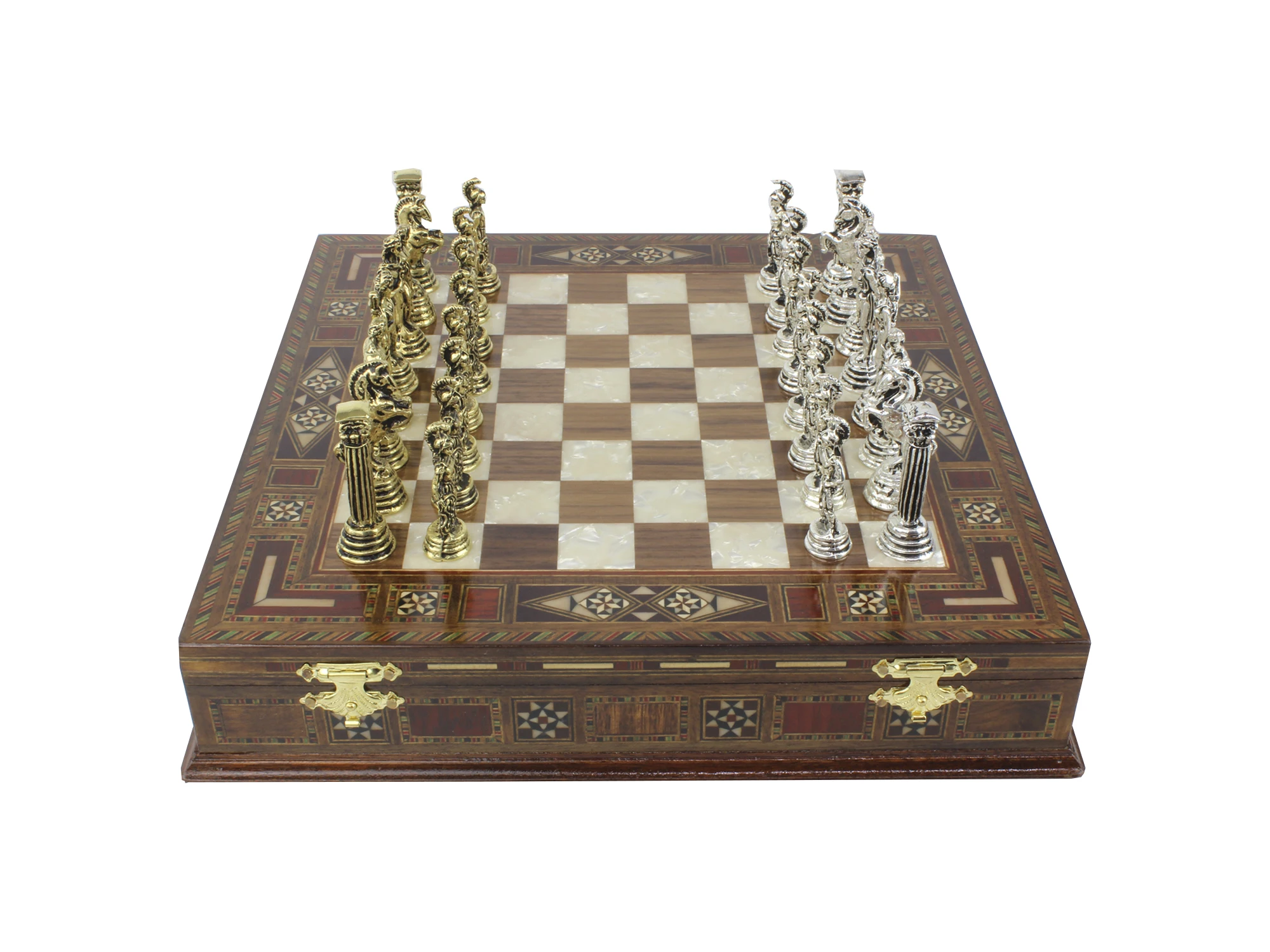 Personalized Luxury Chess Set 10.8 Inches Chess Set Rosewood Custom Chess Wooden Chess Board Metal Chess Figures Gift for Him