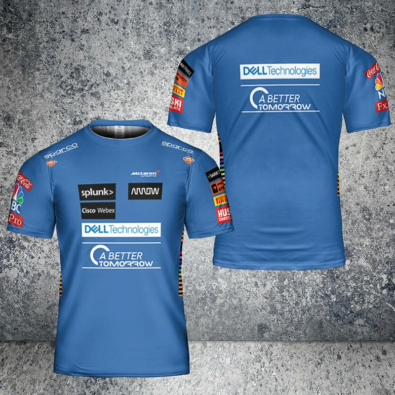 

Новинка 2022, модная футболка с 3D принтом Формула 1, спонсорская команда McLaren, Мужская футболка, Летняя женская одежда большого размера, футбол...