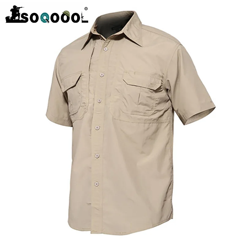 Мужская быстросохнущая армейская тактическая рубашка Soqoool летняя для охоты