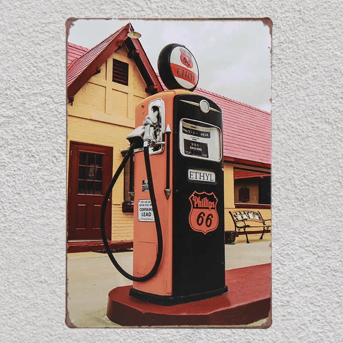 1 шт. Route 66 АЗС станция этил бензин Оловянная пластина знак настенная мужская