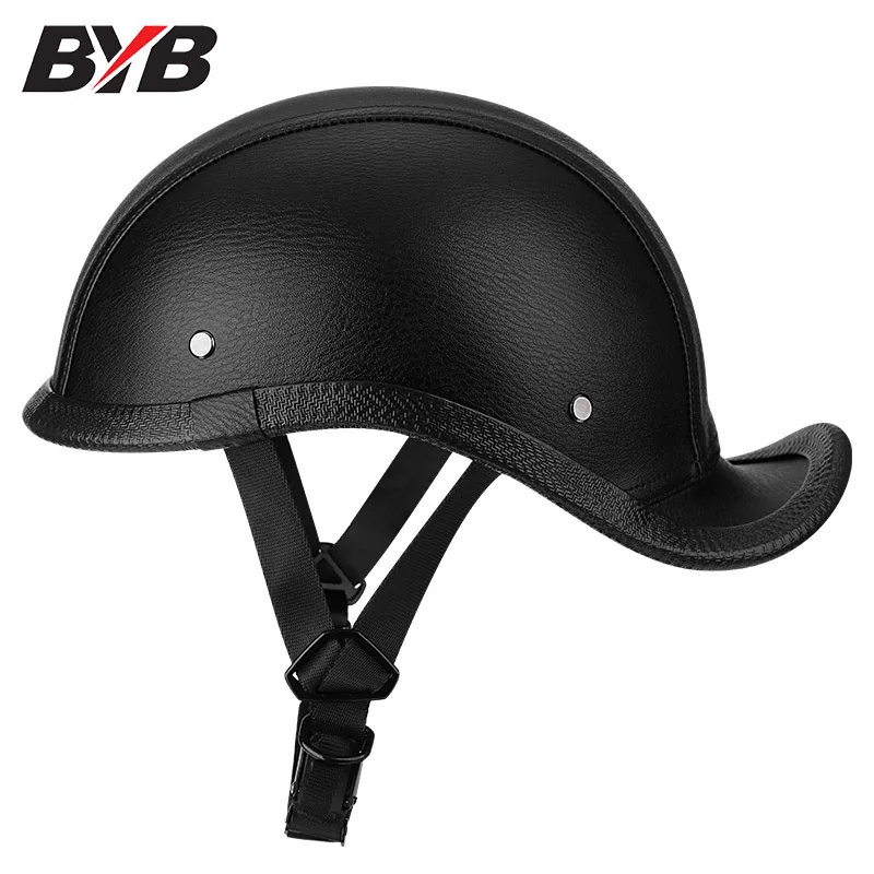 

PU Leather Motorcycle Retro Helmets Vintage Casco Moto Scooter Electric Bicycle Summer Men Women Helmet
