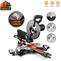 tacklife ems01a miter saw advanced 10 inch 15 amp motor miter saw with double speed 3 blades red laser electric tools