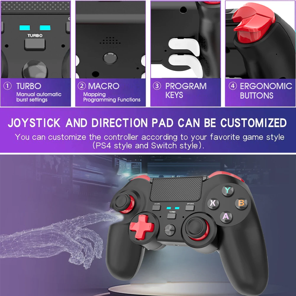 Беспроводной игровой геймпад для PS4 Elite/Slim/Pro Dualshock 4 контроллер с программируемой