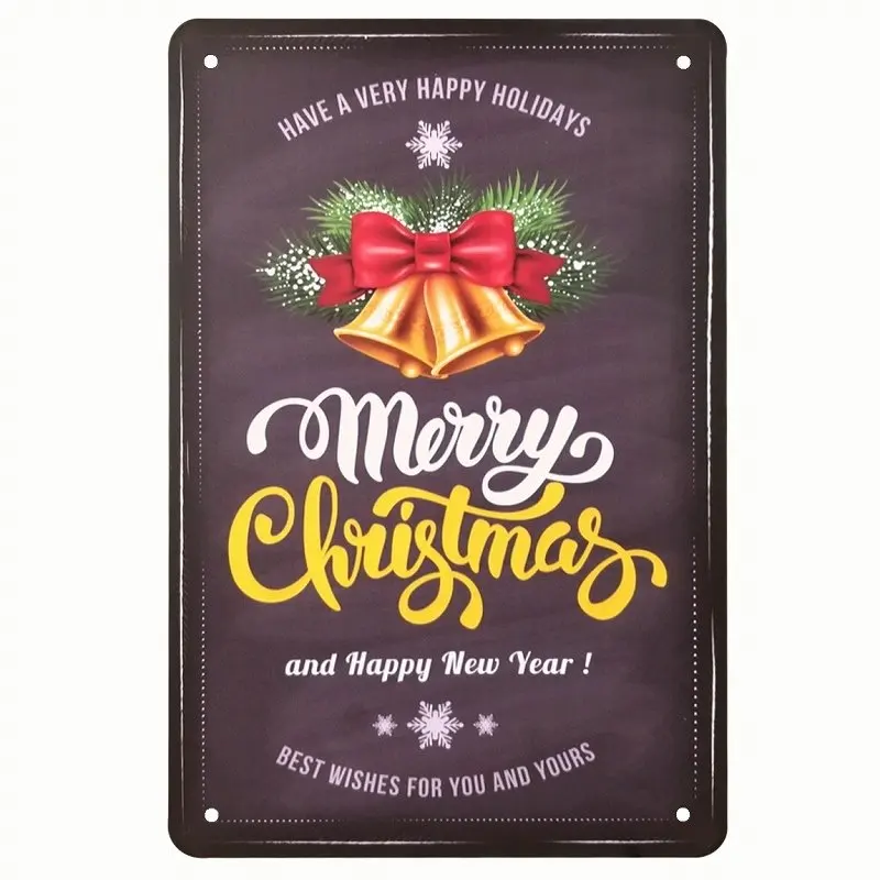 

Merry Christmas Metal Tin Signs 8x12 inches Gift Retro Home Room Decor Vintage New Years Plate Coffee Wall Decor Decoration